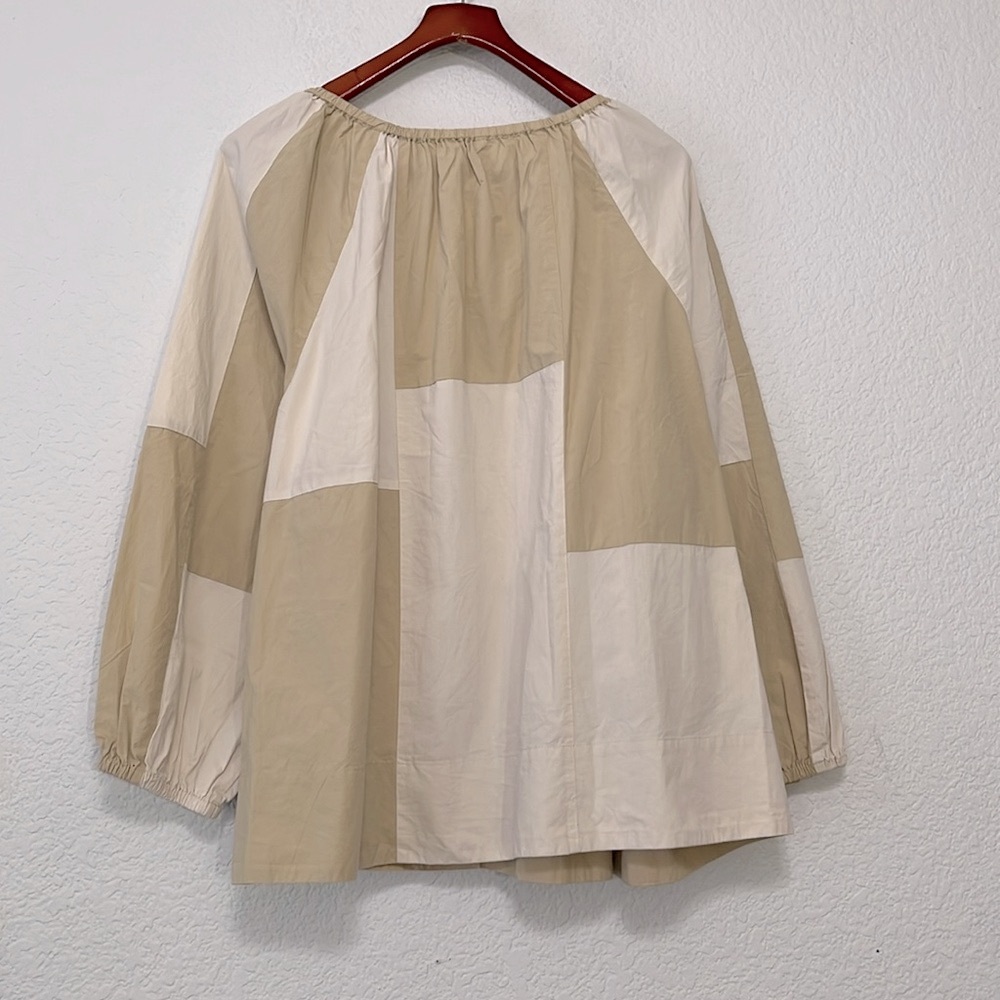 Madewell Patchwork Tie Peasant Top - Picture 9 of 14